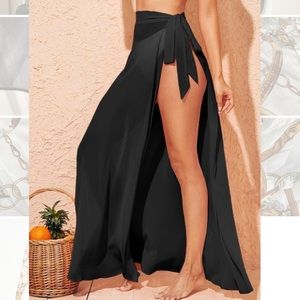 Wrap Tie Side Cover Up Skirt